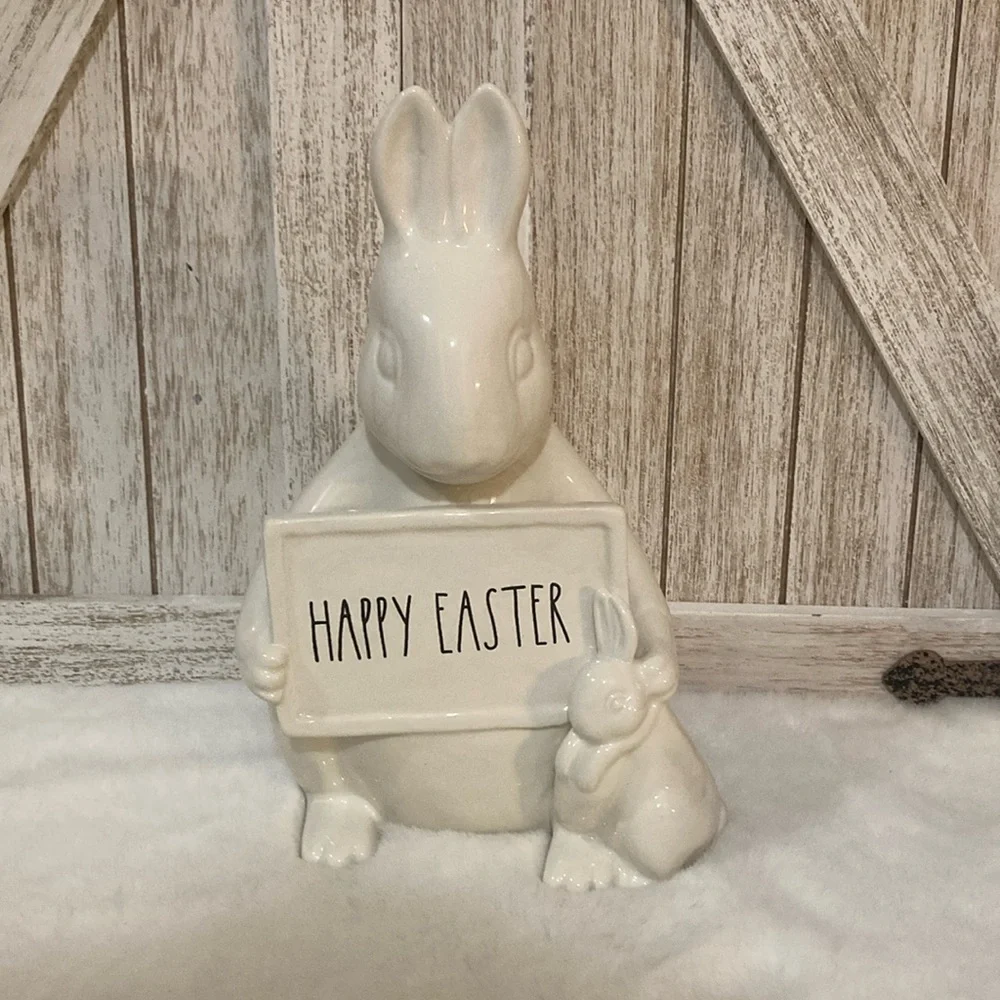 Rae Dunn Happy Easter Rabbit Figurine